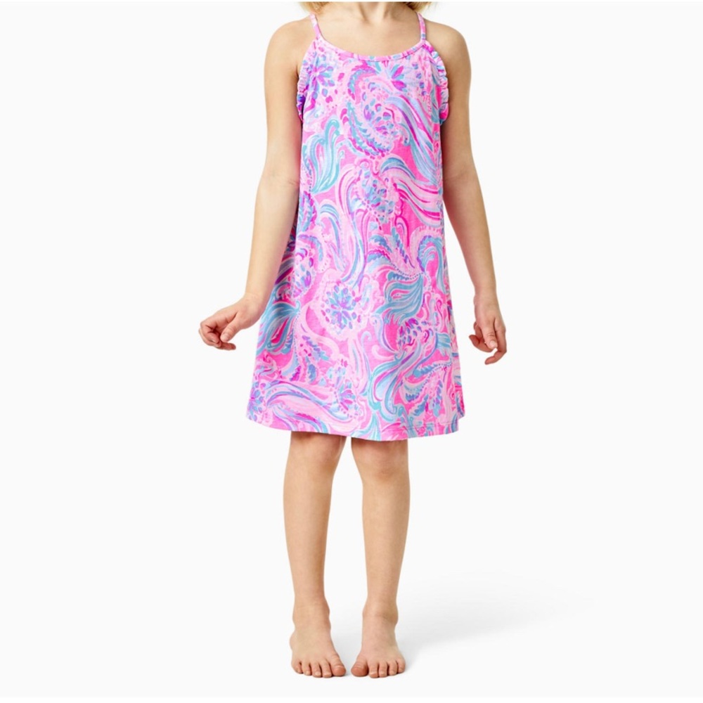 Lilly Pulitzer Mini Alek Dress Prosecco Pink Girls L NWT